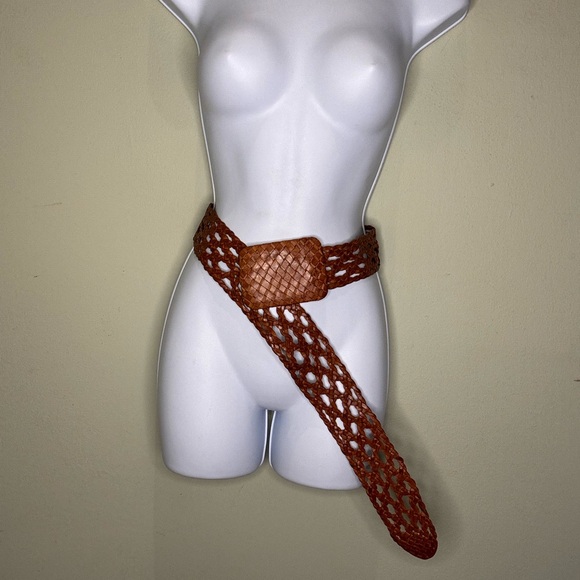 Motif 56 Accessories - Motif 56 brown leather braided belt